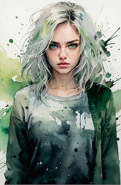 Girl in green... by Ans Bastiaanssen
