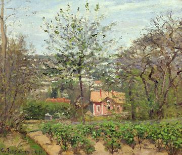 Camille Pissarro,Het huisje, of het roze huis van Hamlet van de 
