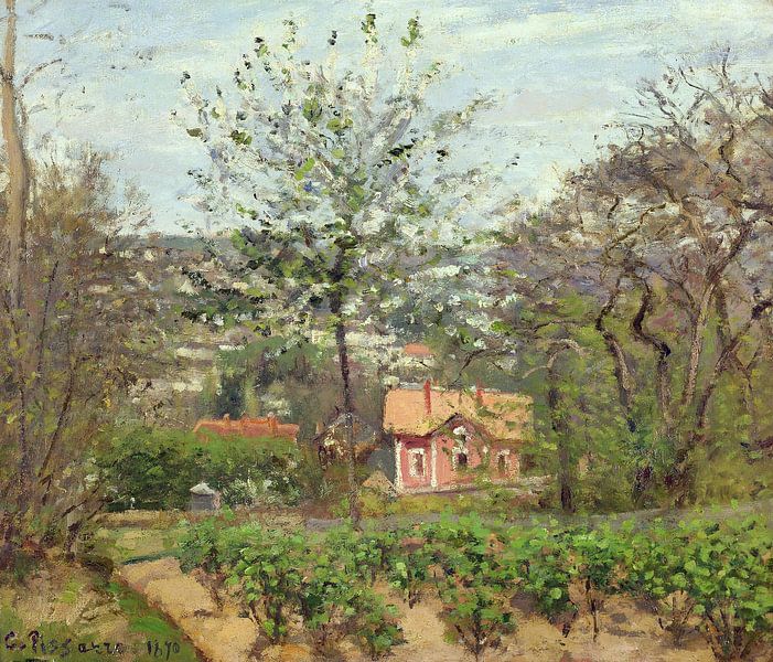 Camille Pissarro,Das Häuschen, oder Hamlets rosa Haus des von finemasterpiece