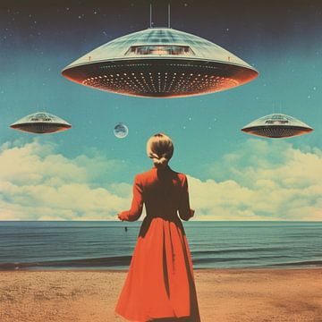 UFO hemel collage kunst van Samantha Hearn