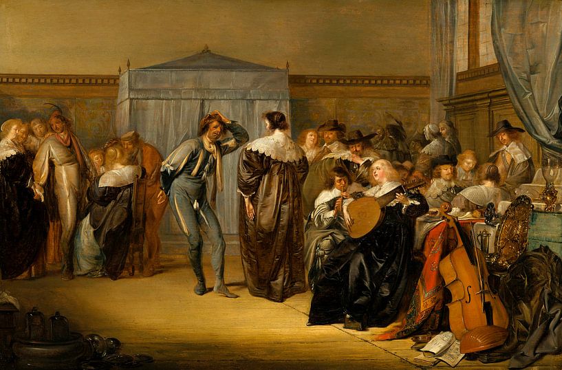Cheerful company with masked dancers, Pieter Codde by Masterful Masters