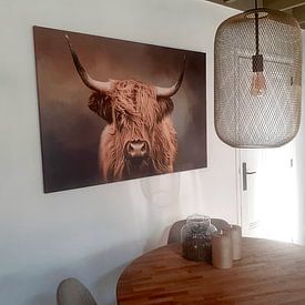 Customer photo: Scottish Highland Cow by Diana van Tankeren, on canvas