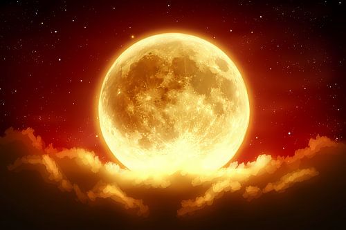 Art numérique d'un magnifique coucher de soleil