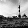 Lighthouse Westerheversand - black and white by Frank Herrmann