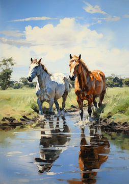 Paarden poster art print  van Niklas Maximilian