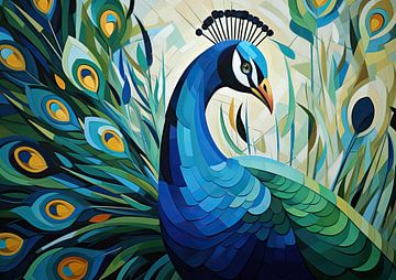 Peacock Colourful by Blikvanger Schilderijen