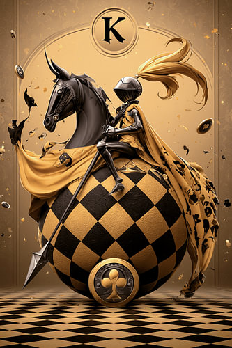 Ritter der Münzen in Schwarz und Gold