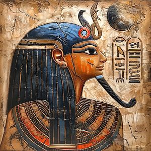 Egytische muurschildering van Koffie Zwart