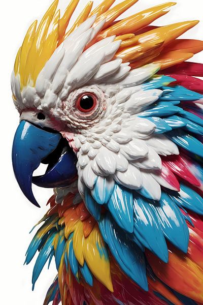 Kleurrijke Papegaai in Moderne Kunststijl van Art & Soul Creations