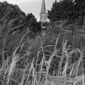 L'église de Kijfhoek par un après-midi venteux sur Marco van der Veldt