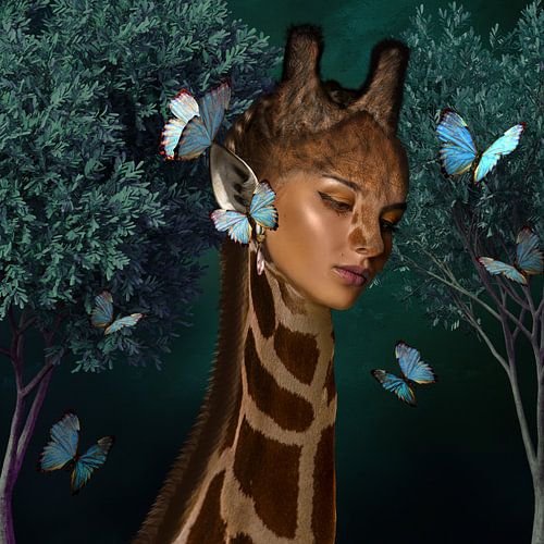 Cross woman - giraffe