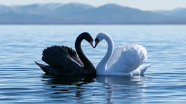Panorama of swans in love by TheXclusive Art