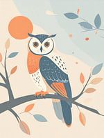 Minimalist Earthy Owl Portrait