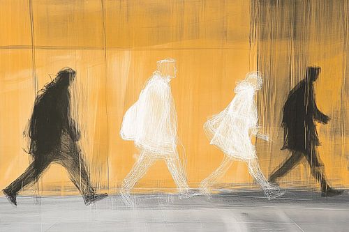 Abstracte lijntekening met figuren