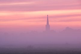 Church with fog and sunrise by Samantha Rorijs
