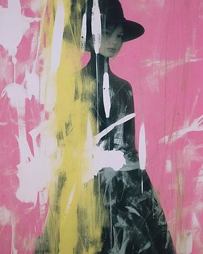 Collage moderne en rose néon sur Carla Van Iersel