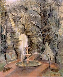 Alice Bailly - Borghese Gärten Nr.1, Wasserfontäne, 1934