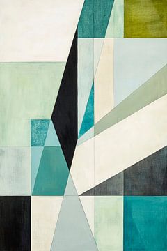 Geometric play of soft colours by Poster Art Shop