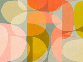 Geometrie, organische vormen, vrolijk, zomers IV van Ana Rut Bre