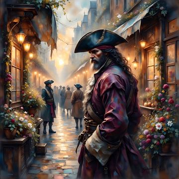 Back in Time -  The Pirate in Sunset Haze by Johannas Art Creations