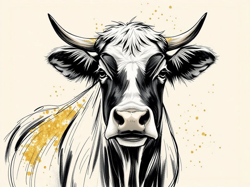 Minimalistische moderne Kuh von On Your Wall