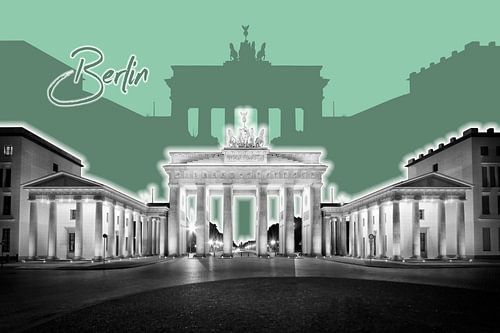 Berlin Brandenburg Gate | Graphic Art | groen