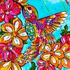 Colibri avec des fleurs sur Happy Paintings / Renata Rolefes