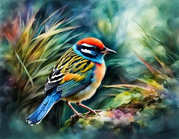 Prachtige vogels van2 de wereld - Gurney Pitta bird2 van Johanna's Art
