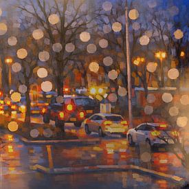 Soirée pluvieuse en ville sur Geert Van Baelen