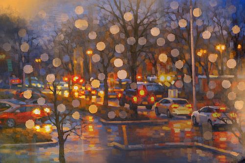 Verregneter Abend in der Stadt von Geert Van Baelen