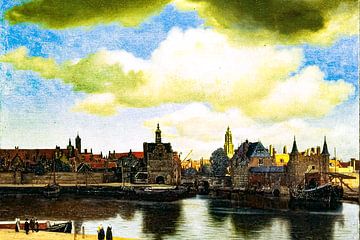 Gezicht op Delft van Vermeer van Truckpowerr