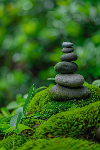 Natuurstenen balans - Zen-tuin stenen toren