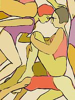 Abstract intimate swimmers