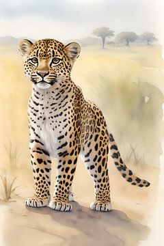 Junger Leopard in der Wildnis