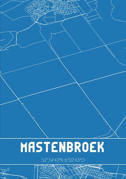 Blueprint | Carte | Mastenbroek (Overijssel) par Affiches de lieux