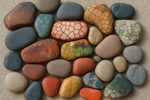 Mozaïek van gladde kiezels van Art & Soul Creations