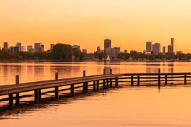 Le Kralingseplas à Rotterdam lors d'un grand coucher de soleil sur MS Fotografie | Marc van der Stelt
