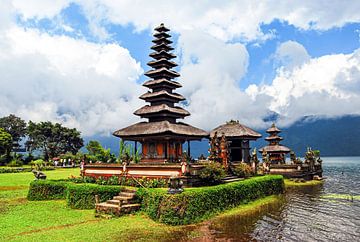 Water temple Pura Ulun Danu Bratan on Bali Indonesia by Dieter Walther