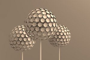 Abstract Flowers Beige