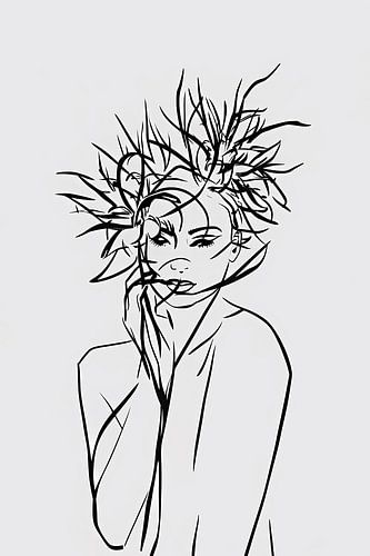 Abstracte expressie van vrouw en natuur