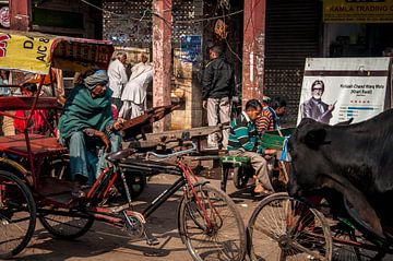 Menschenmassen in den Straßen von New Dehli