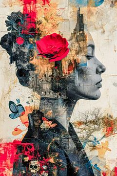 Rozen in de schaduw van de stad van Klaus Tesching - Art-AI