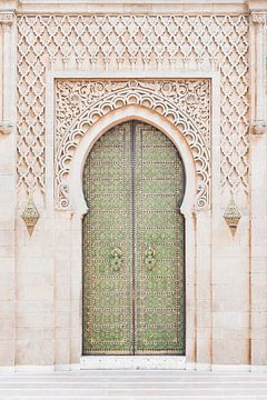 Groene Deur in Marokko - Arabische Architectuur in Pastel Kleuren