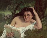 Eine junge Frau beim Lesen, Gustave Courbet von Meesterlijcke Meesters Miniaturansicht