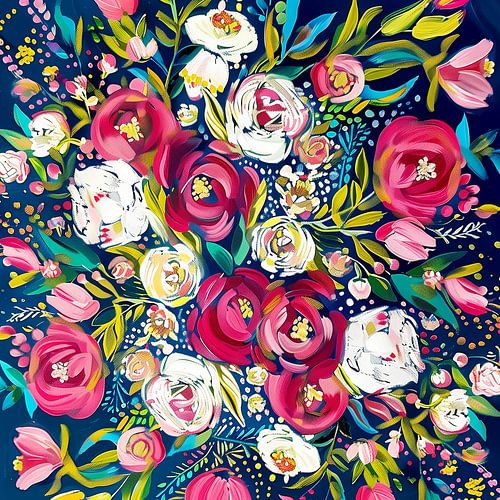 Splendeur florale nocturne aux couleurs vives