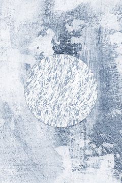 Ikigai. Abstract minimalist  Zen art. Japandi style in blue IX by Dina Dankers