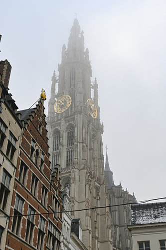 Mysterieuze Ochtendmist: Antwerpse Kathedraal in Beeld