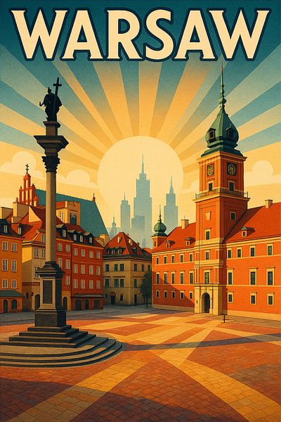 Affiche de la place du château de Varsovie - Château royal et colonne de Sigismond Art par Travel Shop