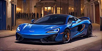 Blue McLaren Supersportscar In Art