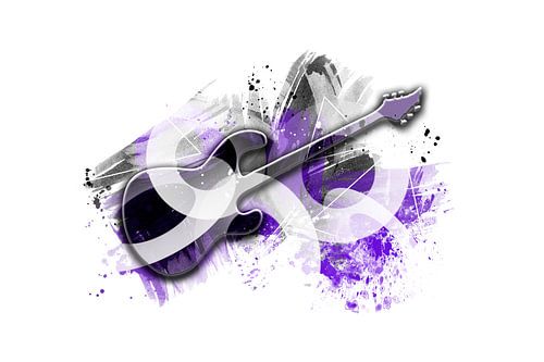 Graphic Art Guitare | violet sur Melanie Viola